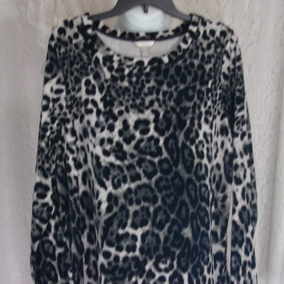 White Stag Leopard Velour Top Tunic Size Plus 2X - Picture 1 of 1
